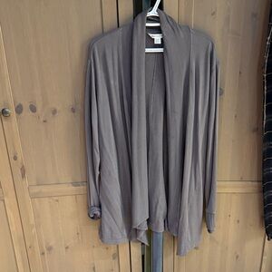 Athleta grey purple Open Front wrap Sweater